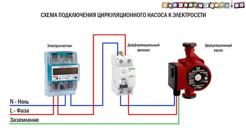 Схема циркуляционного насоса